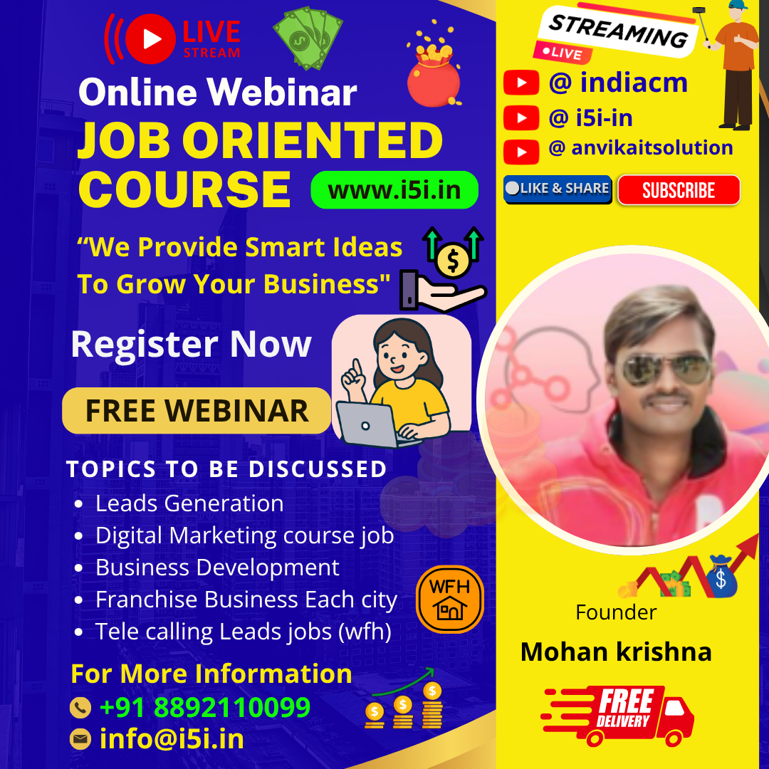 Job oriented Digital Marketing course + internship + job
